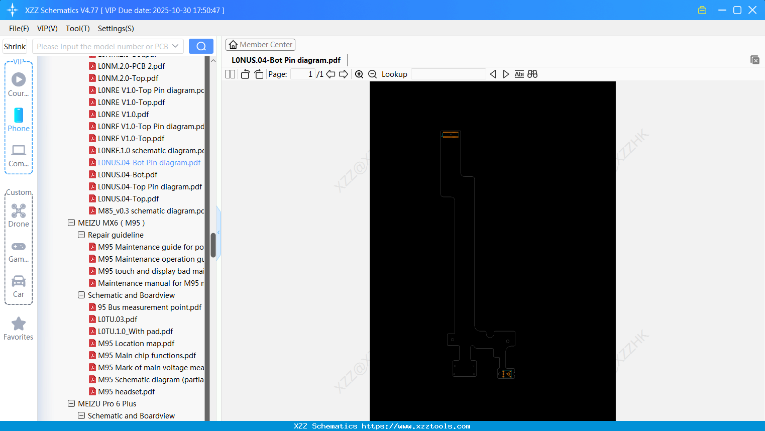 Meizu L0NUS.04-Bot Pin Diagram
